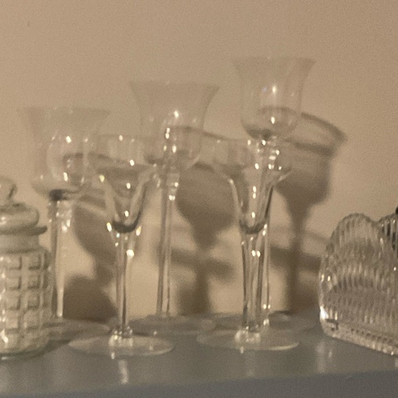 Other - Crystal Clear Candle Holders  Glass Set 5 pieces